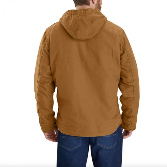 Washed Duck Sherpa Lined Jacket - Carhartt Brown