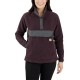 Relaxed Fit Snap Front Fleece Pullover - Large, Blackberry