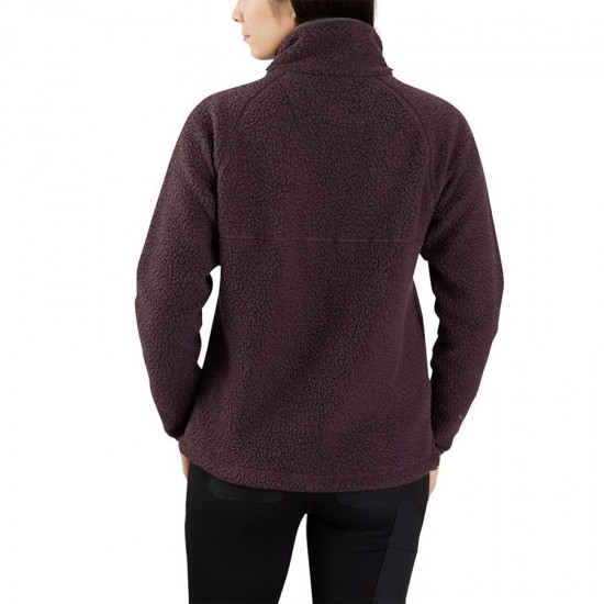 Relaxed Fit Snap Front Fleece Pullover - Large, Blackberry