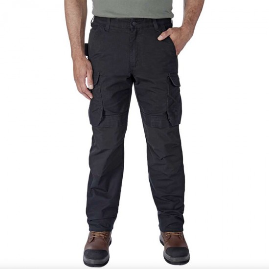 Steel Ripstop Double Front Cargo Pant - Black