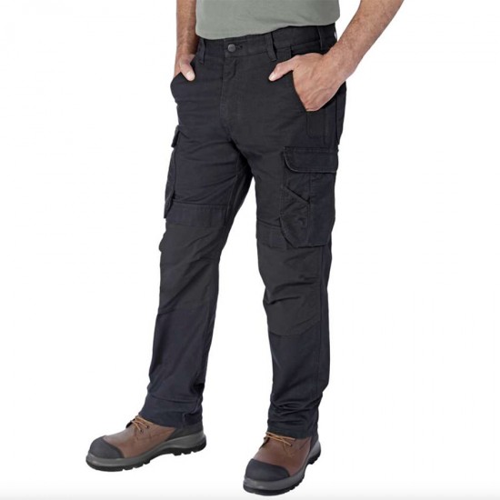 Steel Ripstop Double Front Cargo Pant - Black