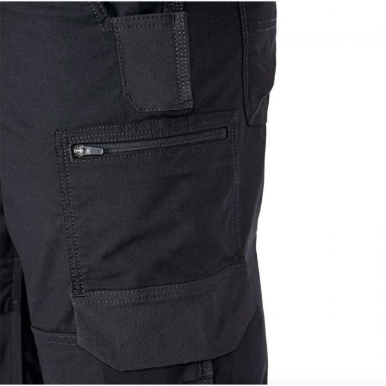 Steel Ripstop Double Front Utility Work Pant - Black