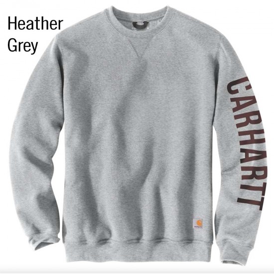 Loose Fit Mid Weight Logo Sleeve Sweatshirt - Heather Grey, Small