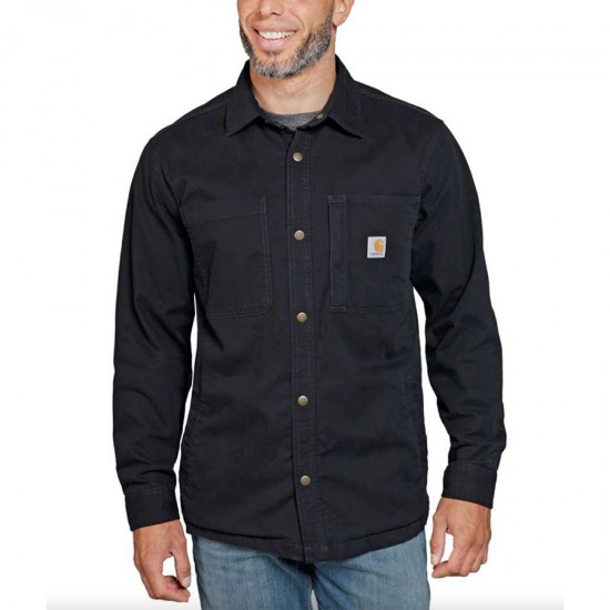 Carhartt Men's Fleece Lined, Snap Front, Canvas Shirt Jacket