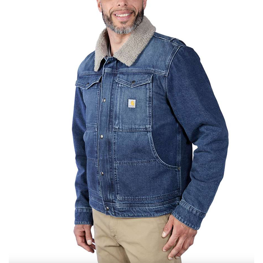 Carhartt Sherpa Lined Denim Jacket (106323) Yellowstone actor and ...