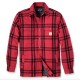 Flannel Sherpa Lined Shirt Jacket - Crabapple
