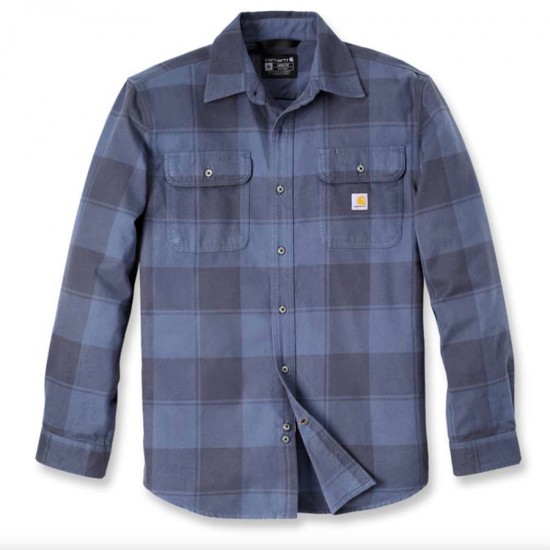 Heavy Weight Plaid Flannel Shirt - Navy