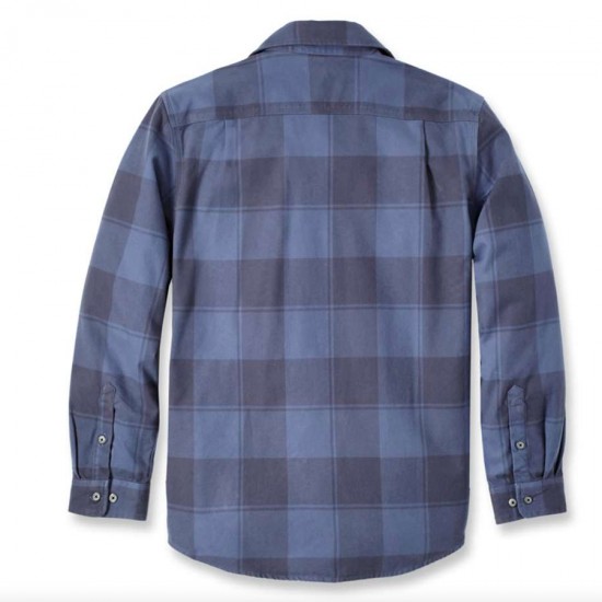 Heavy Weight Plaid Flannel Shirt - Navy