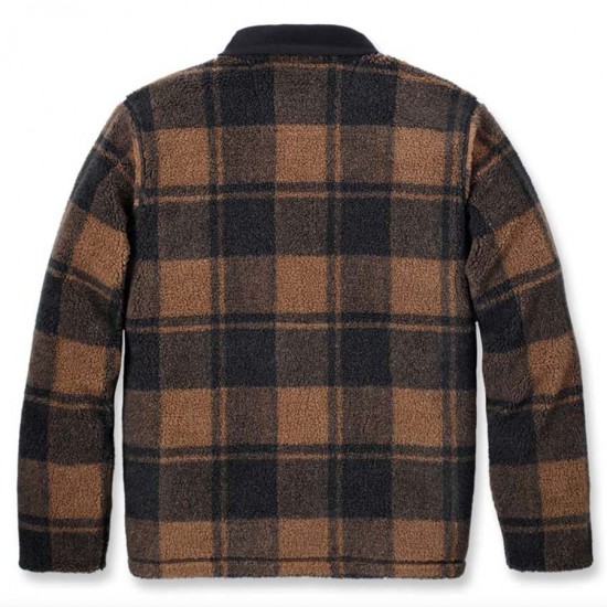 Loose Fit Fleece Pullover - Carhartt Brown/Black Plaid