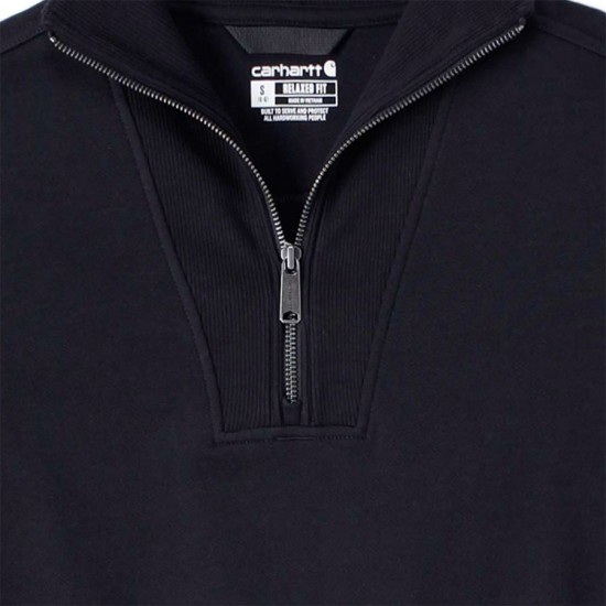 Lightweight Quarter Zip Tencel Sweatshirt - Black