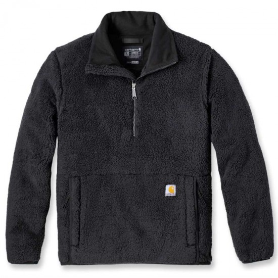 Loose Fit Fleece Pullover - Black