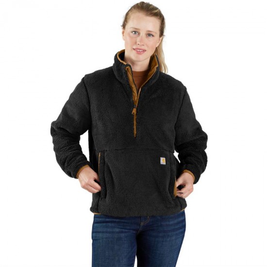 Loose Fit Fleece Pullover - Black