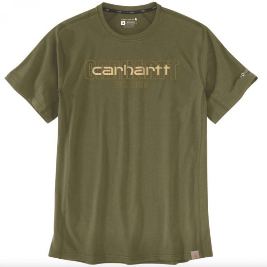 Force Medium Weight Graphic T-Shirt - Dark Bronzed Green