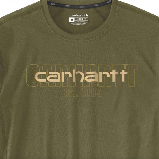 Force Medium Weight Graphic T-Shirt - Dark Bronzed Green