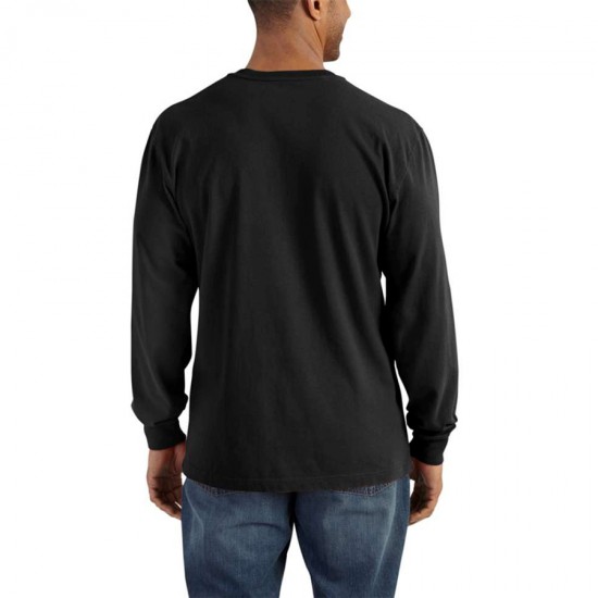 Carhartt Men's Loose Fit Heavyweight Long-Sleeve Pocket Henley T-Shirt,  Black, Small : : Clothing, Shoes & Accessories