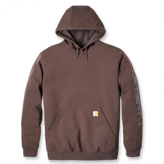 Mocha - Sleeve Logo Midweight Hooded Sweatshirt