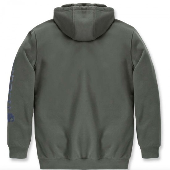 Sleeve Logo Midweight Hooded Sweatshirt - Dusty Olive