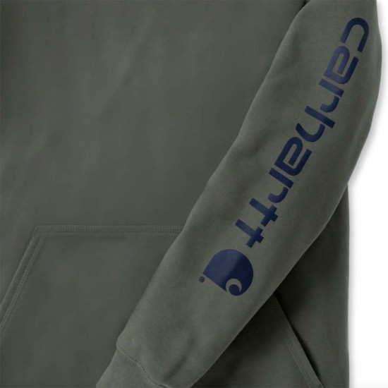 Sleeve Logo Midweight Hooded Sweatshirt - Dusty Olive