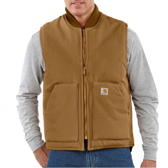 Relaxed Fit Firm Duck Insulated Rib Collar Vest