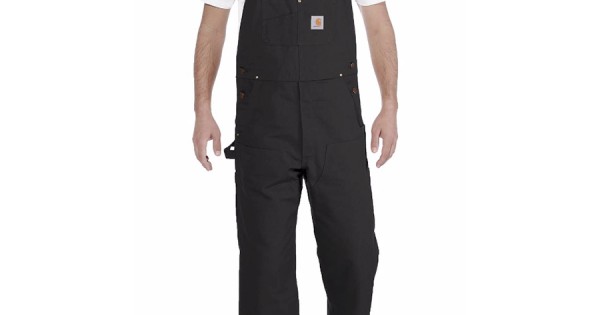 Carhartt Mens store R01 Blue Duck Bib Overalls 102776-412 Double Front Size 42x36