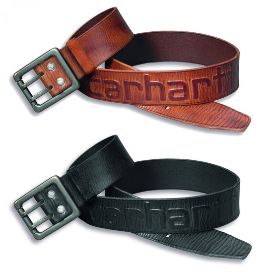 Carhartt Leather Logo Belt in black or brown | Gürtel